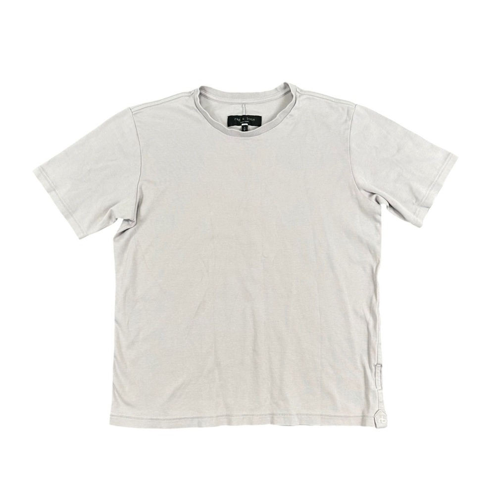 Rag & Bone T-Shirt Womens Small Relaxed Fit Light Gray Pima Cotton Crew Neck